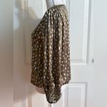 Haven + Blair Multicolor Long Sleeve Abstract Button Down Blouse Top Sz M Brown Size M Photo 3