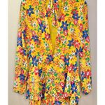 Endless Rose  Multicolor Floral Long Sleeve Tie Back Ruffle Romper Photo 3