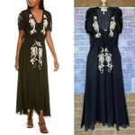 Saloni Leah Robe silk Dress w/Slip size 0 Black Photo 1