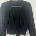 Blue Life  CRYSTAL‎ PLEATED KIMONO TIE FRONT TOP RIBBED BLACK KNOTTED KNOT XS/S Photo 3