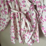 NWT Sabrina Sommer Pink and cream strawberry wrap blouse Photo 2
