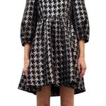 Moon River Square Neck Puffed Sleeve Houndstooth Jaquard Mini Dress Size Small Photo 5
