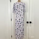 ByTimo  Maxi Dress Summer Floral Button Down Puff Sleeve Front Slit Purple XL New Photo 6