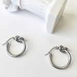 Classic hoop Minimalist knot hoops earrings small hoops earrings silver hoop earrings Photo 4