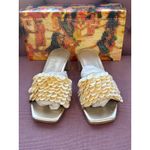 Jeffrey Campbell  Fishy Sandals in Cream Gold Combo 9 with box Womens Leather Photo 3