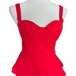 Love by Design NWT Womens Love x Design Red Chic Sleeveless Peplum Top - Sz S Photo 0