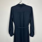 Madewell Utility Tie Waist Maxi Shirtdress Navy Belted Pockets Lyocell XXS NWT Photo 14