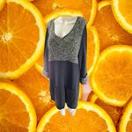 Style & Co Black and Gray Knit V Neck Dress Size Large Photo 2