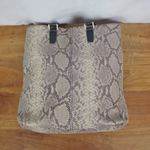 Margot Snake Textured Leather Tote Style Purse. Tan Photo 6