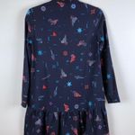 Sllsky Western Dress Navy Ruffle Hem Small S Red Photo 7