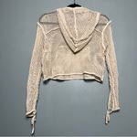 Ivy Park  Women’s Mesh Hoodie Cropped Pullover Layered Sheer Top Cream Size S Photo 1