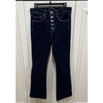 Veronica Beard  Beverly 10" Skinny Flare Jeans Dark Wash Button Front Western Photo 1