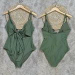 Aerie Women’d Long Wrap Tie One Piece Full Coverage Swimsuit in Green L Photo 2