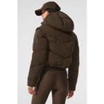 Alo Yoga Alo Glacier Cropped Puffer Jacket Coat Espresso Brown Small Photo 1