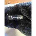 Forever Fuzzy Thong Slippers Sz 8.5 Black NWOT Black Photo 6