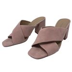 Banana Republic  Sz 7.5‎ M Women's Pink Leather Block Heel Slip On Heel Mules Photo 11