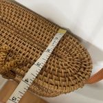 NWT Oval Tan Wicker basket crossbody boho handbag handmade leather accents Brown Photo 8