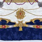 Stunning Silk Grand Uniform Style‎ Scarf hand rolled edges Blue Photo 4