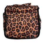 Travel Toiletry Hanging Cosmetic MakeUp Bag Leopard Print Med Accessories Unfold Brown Photo 1