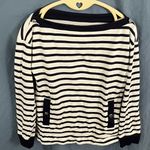 Kate Spade : Black & White Striped Boatneck Nautical Sweater- Silver Tone- S Photo 0