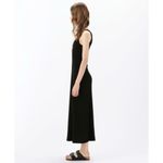 James Perse  Ribbed Knit Midi Dress Black Supima Cotton Stretch Minimalist US 0 Photo 3