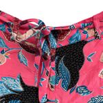 Loft  Floral Print Shorts Tie Waist Casual Hot Pink Blue‎ Size 2 Photo 8
