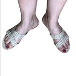 J. Jill cream leather sandals /slides strappy coastal old money classic chic Size 8.5 Photo 8