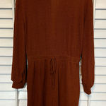 HYFVE  Burnt Orange Ribbed Long Sleeve Romper Size‎ Large Photo 0