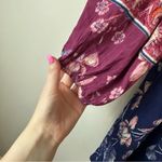 Billabong  | Blue and Purple Long Sleeve Dress Lace Up Neck Size Medium Photo 4