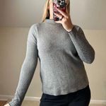 Tahari : Gray Black and White Patterned Mockneck Sweater Photo 0