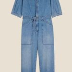 Ba&sh Combinaison Frida Denim Jumpsuit, Blue Size L New with Tag Retail $345.00 Photo 2