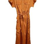 Hutch  Kerrigan Satin Zipper Front Jumpsuit Copper Orange Size Small NEW Photo 1