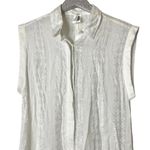 Isabella Rose Romper Cover Up White with Metallic Silver Thread Size L Photo 1