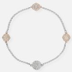 Swavorski NIB Swarovski Two Tone Rose Gold W Silver Strand Hexa Bracelet Photo 2