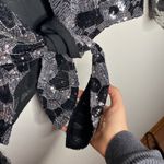 Chico's black and silver sequined front tie overshirt size M Photo 96