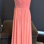 Women’s Peach Chiffon Full Length Bridesmaid Prom Dress Corset Back Size 10 NWT Photo 0