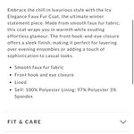 VICI NWT  Fur Coat- Small Photo 3