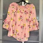 Vine & Love  Pink Floral Ruffle Blouse Photo 1