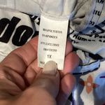 Cropped Newspaper Print Tee Blue Size 1X Photo 1