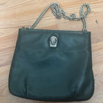 Vintage Ruth Green Leather Panther Cougar Head Purse Handbag Chain Silver Green Photo 0