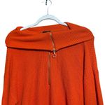 Talbots Sweater XL Orange Ribbed Zipper Off The Shoulder Pullover Wool Blend Photo 1