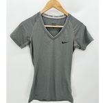 Nike Pro Dri-Fit Grey Short Sleeve V-Neck Activewear T-Shirt Women's Size Small Photo 0