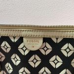 Fossil  Tote Bag Black White Geometric Print Coated Canvas‎ Purse Handbag Photo 7