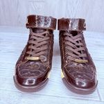 Coach Rare Vintage  Sneakers shoes Black Nanette High Top tennis shoes 8 quilted Photo 2