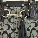 Coach Hampton Black and Gray Signature Tote Bag With Braided leather detail Photo 1