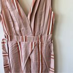 Sancia Ada Brown Tan Stripe Faux Wrap Midi Dress in Hana Stripe Photo 2