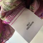 Rose + Olive Floral Ruffle V Neck Blouse Top Sleeveless Orange Purple Medium Photo 3