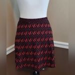 Glamorous Gray, Rust & Burgundy Chevron Stretch Modcloth Mini Skirt by Clueless Photo 3