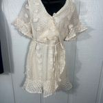 Bella Ella Off White Faux Wrap Short Sleeve Dress Size Small EUC Photo 2