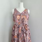 Madewell Boho Floral Thanksgiving Turkey Print Ruffle Midi Fall Dress M/L Photo 1